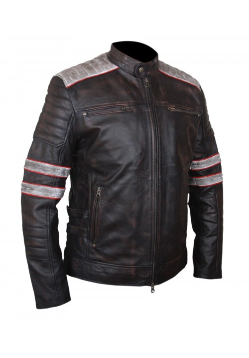 Men's Fashion Cow Vintage Biker Jacket